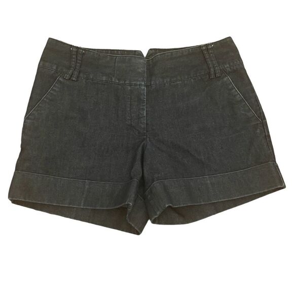 EXPRESS Size 6 Regular Dark Wash Rolled Hem Jean Shorts - Picture 1 of 12